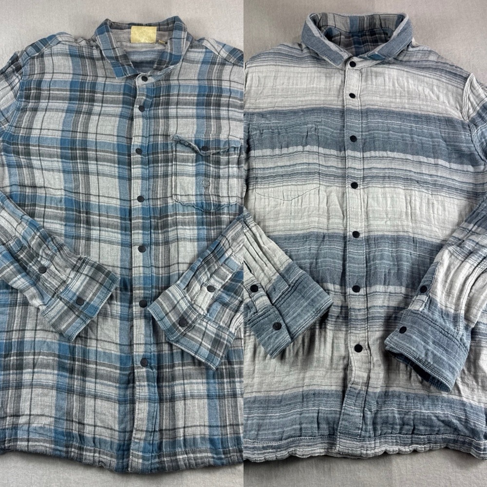Jeremiah 2 in 1 Double Duty Reversible Shirt Mens XL Long Sleeve Snap Plaid Top
